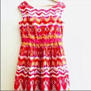 Eliza J pleated sheath dress multicolored size 10